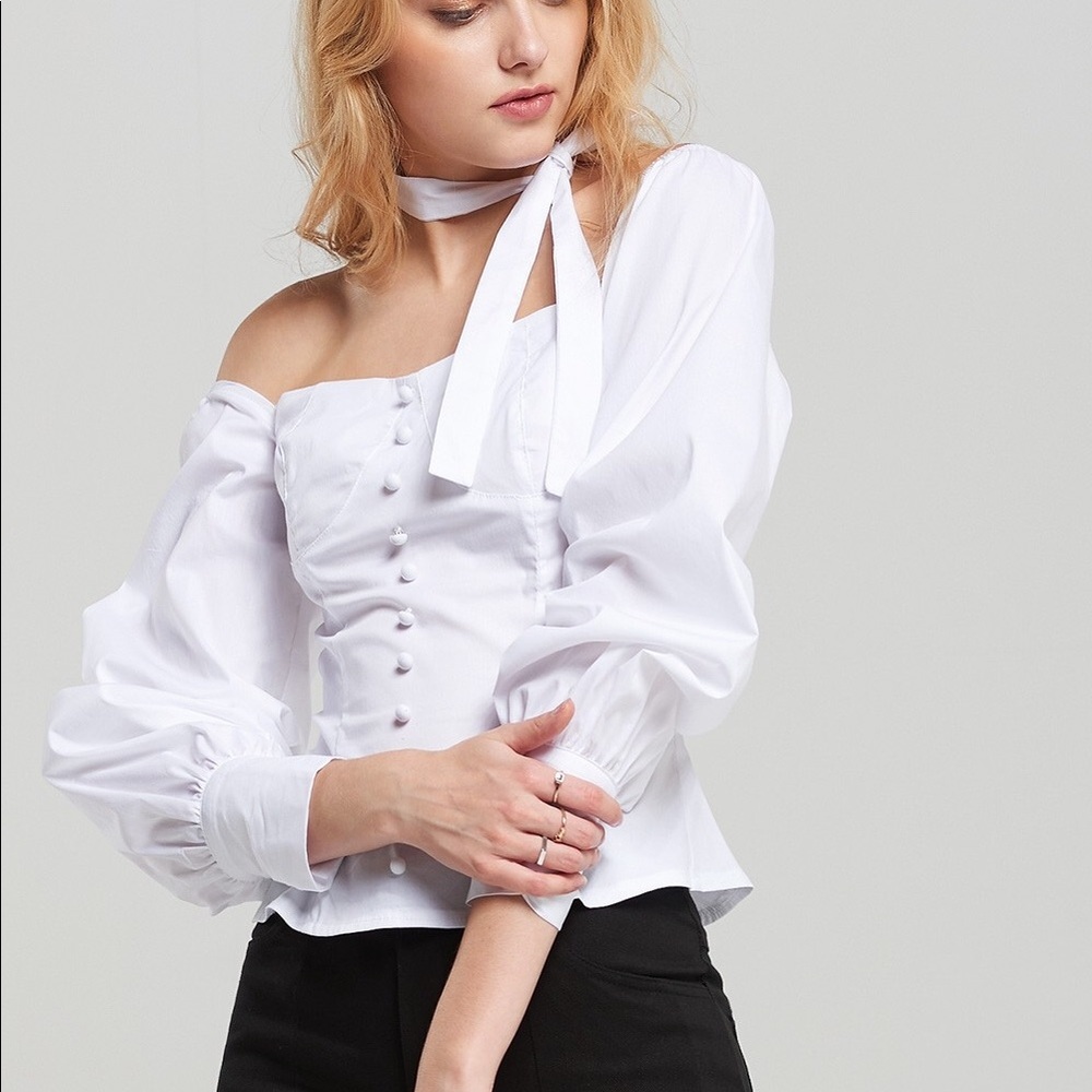 SOLD❗️Bustier Tie Blouse